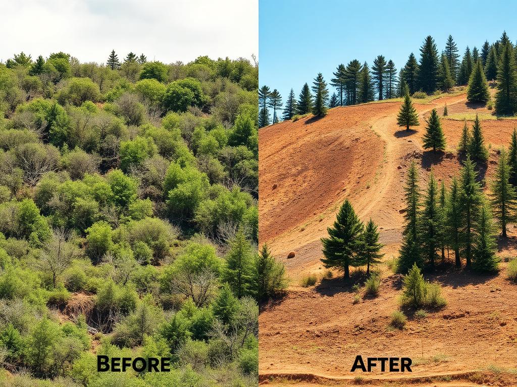 Hillside cleared for build site
